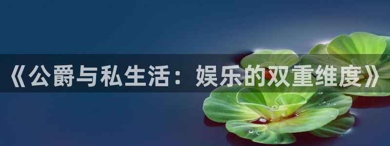狗子28pg游戏官网版：《公爵与私生活：娱乐的双重维度》